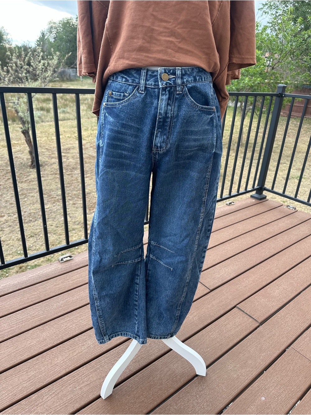 Women's Wide-Leg Blue Denim Jeans